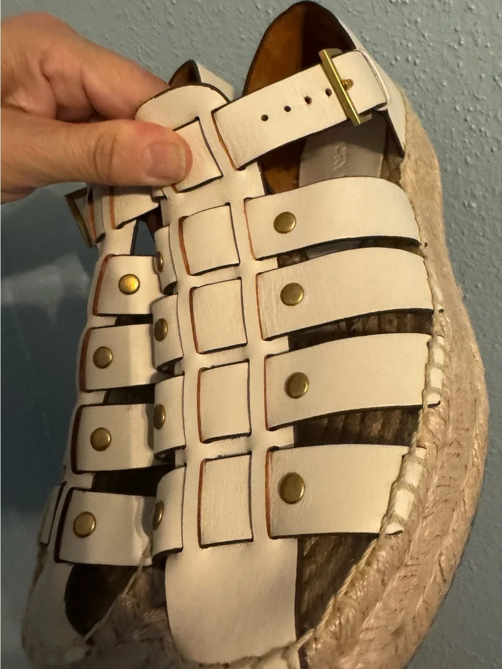 Tory Burch Leather Fisherman Espadrille Platform Sandals